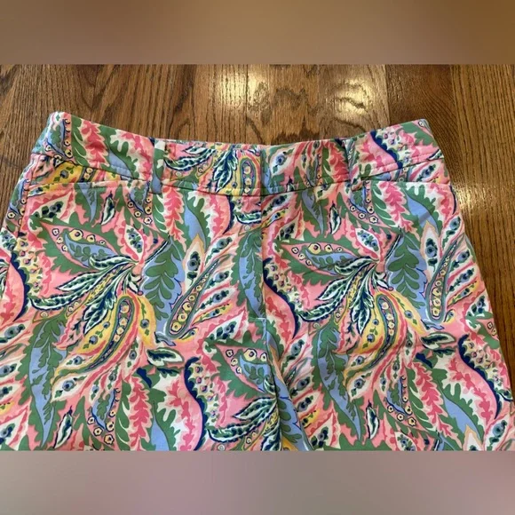 Talbots PERFECT SHORTS 9in BOTANICAL PAISLEY Long Preppy Professional size 6 - Picture 5 of 7